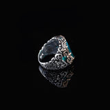 Handmade Jade Ring in Ottoman Style - 925 Sterling Silver Men's Gemstone Jewelry — image 5