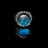 Men's Ring - Man Silver Aquamarine Stone Gemstone Ring in 925 Sterling Silver — image 3