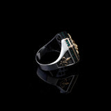 Lion Jade Gemstone Signet Ring for Men - Handcrafted 925 Sterling Silver Jewelry with Custom Animal Design - Ring with Silver Polishing Cloth Gift — image 4