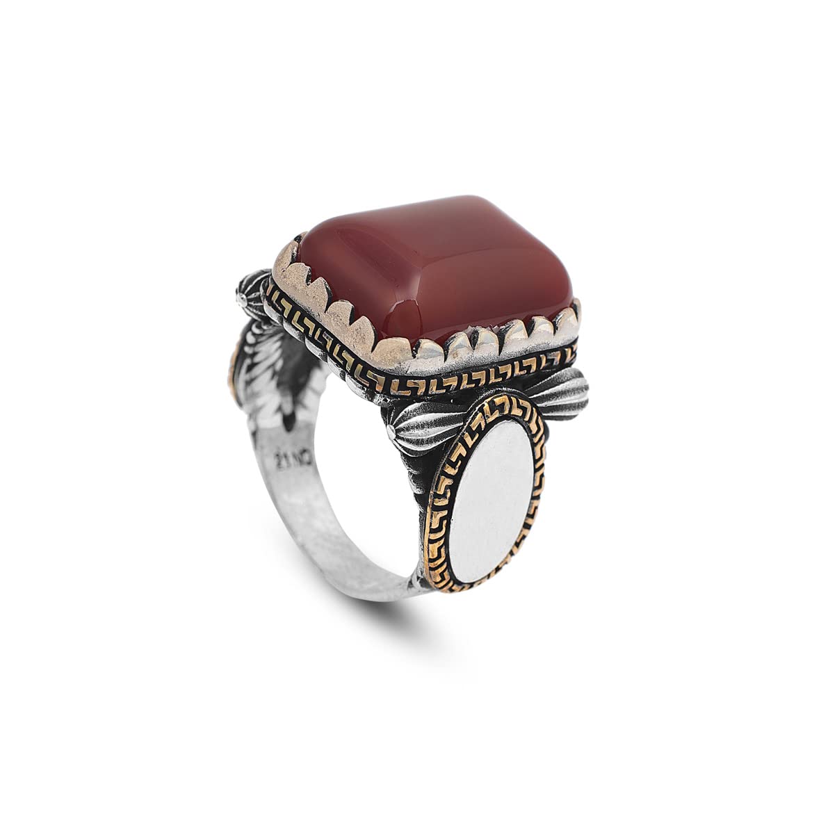 Men Handmade Carnelian Stone Ring