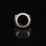 Handmade Black Onyx Signet Ring - Vintage Sterling Silver Pinky Ring for Men - Custom Engraving Available - Ottoman Style Jewelry - Perfect Engagement Ring — image 3