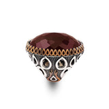 Handmade Garnet Ring with Oval Stone - Vintage Ottoman Style Men's 925 Sterling Silver Gemstone Ring + Silver Polishing Cloth Gift — image 1