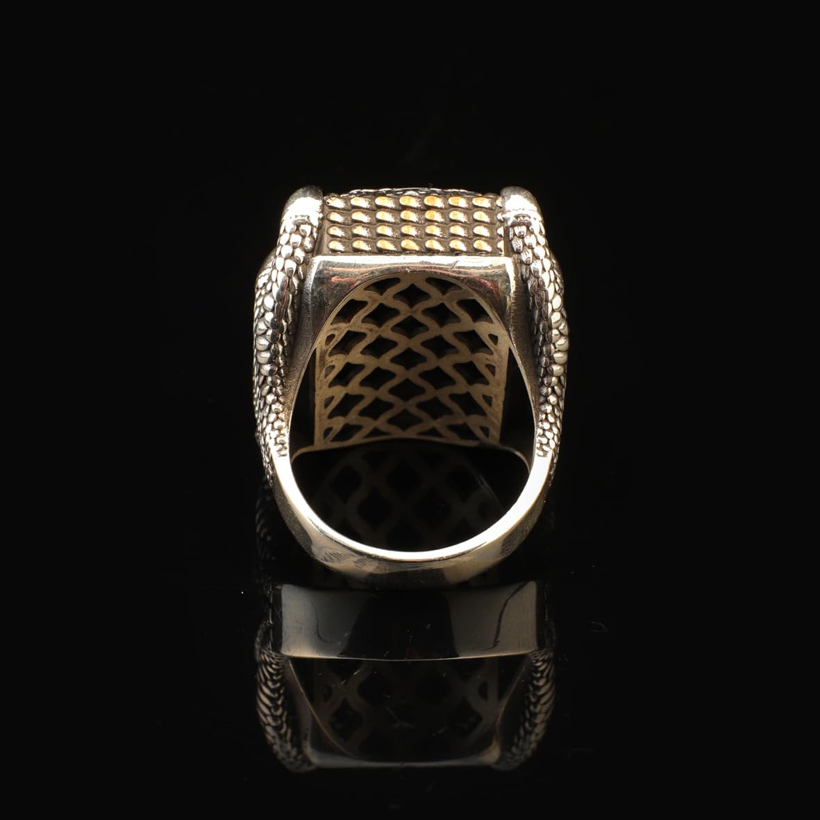 Sword Ring Signet Ring Large Ring Chunky Silver Whiskey Barrel Ottoman Vintage 925 Sterling Silver Promise Engagement Ring Gift for Husband
