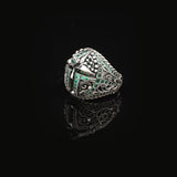 Vintage Helmet Ring for Men with Micro Jade Stone — image 5