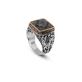 Men's 925 Sterling Silver Cross Signet Ring - Christian Vintage Statement Ring - Polished Handmade Engagement Ring with Custom Engraving - Silver Polishing Cloth Gift Included — image 1
