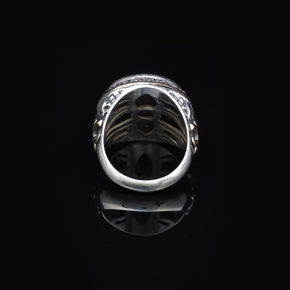 Vintage Malachite Ring with Micro Ruby Stone - Handmade 925 Sterling Silver Mens Ring with Gemstone - Includes Silver Polishing Cloth Gift