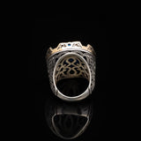 Genuine Turquoise Men’s Ring with Large Oval Stone – Vintage 925 Sterling Silver Ring for Men — image 6