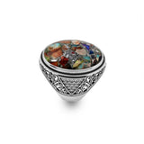 Handmade Mens Silver Rings – Chunky Turquoise Gemstone Ring — image 1