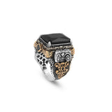 Handmade Onyx Ring Ottoman Vintage Ring Sterling Silver Ring Chunky Silver Ring Large Statement Gemstone Ring Promise Ring for Him — image 1