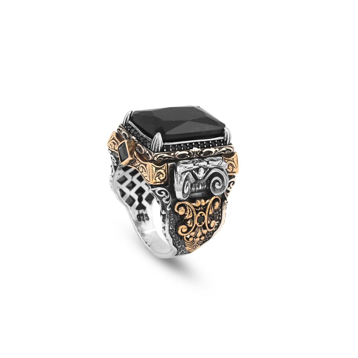 Handmade Onyx Ring Ottoman Vintage Ring Sterling Silver Ring Chunky Silver Ring Large Statement Gemstone Ring Promise Ring for Him