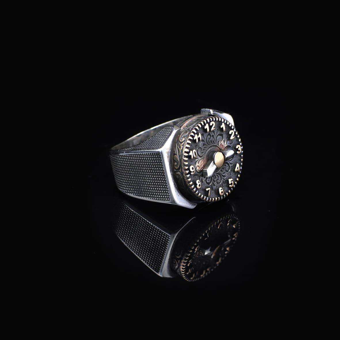 "Men's Rotating Watch Ring - 925 Sterling Silver Jewelry with Style - Rotating Design in 925 Sterling Silver - Birthday Gifts