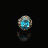 Handmade Aquamarine Ring Ottoman Vintage Sterling Silver Ring — image 2