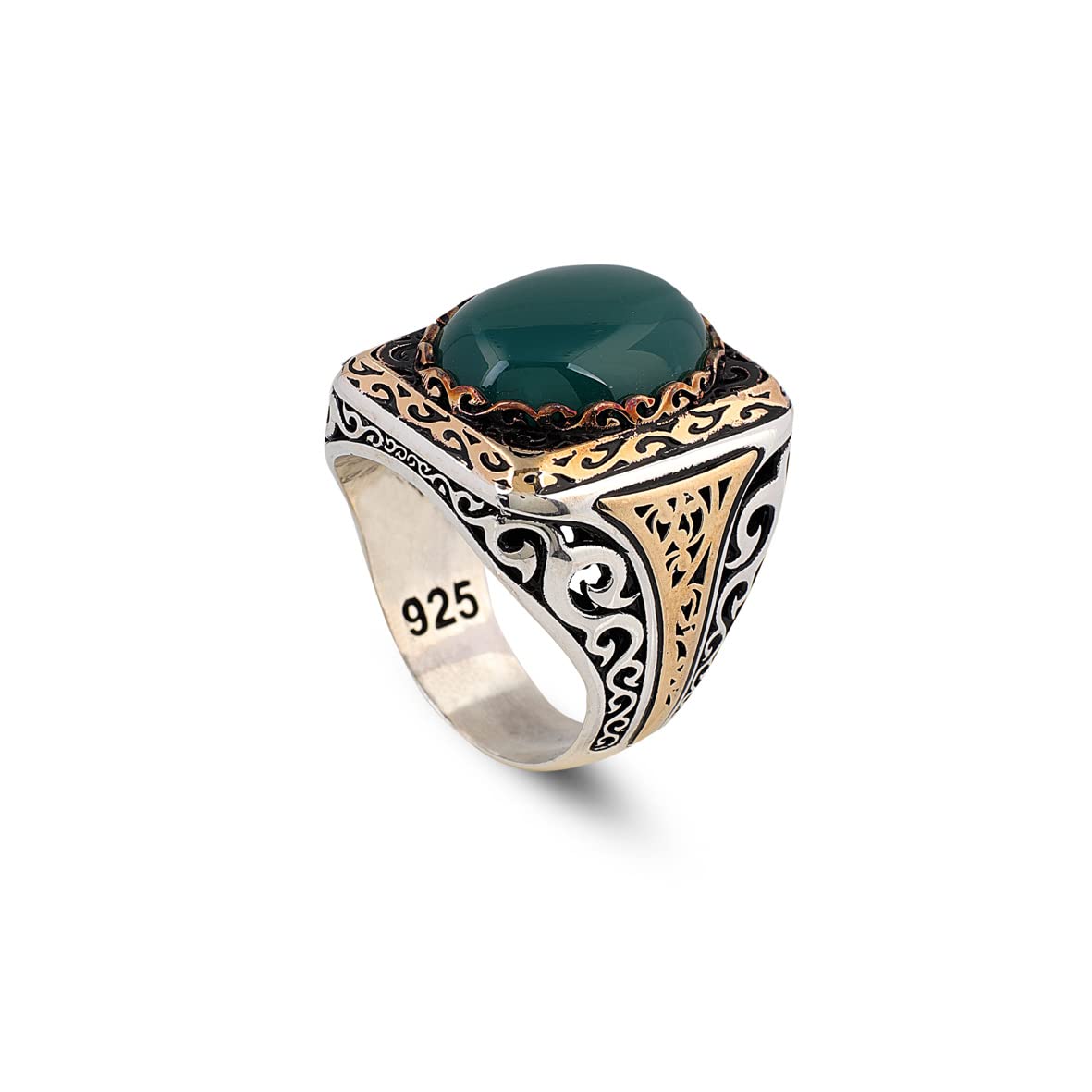 925K Sterling Silver Jade Ring