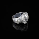 Handmade 925 Sterling Silver Viking Signet Ring - Men's Jewelry with Norse Design — image 5