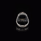 Handmade 925 Sterling Silver Black Onyx Oval Stone Ring - Vintage Polished Gemstone Engagement Ring for Men with Engraving and Silver Polishing Cloth Gift — image 6