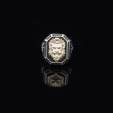 Micro Onyx Stone Lion Ring - Signet Gemstone Ring for Men Vintage Handmade 925 Sterling Silver - Comes with Silver Polishing Cloth Gift — image 6