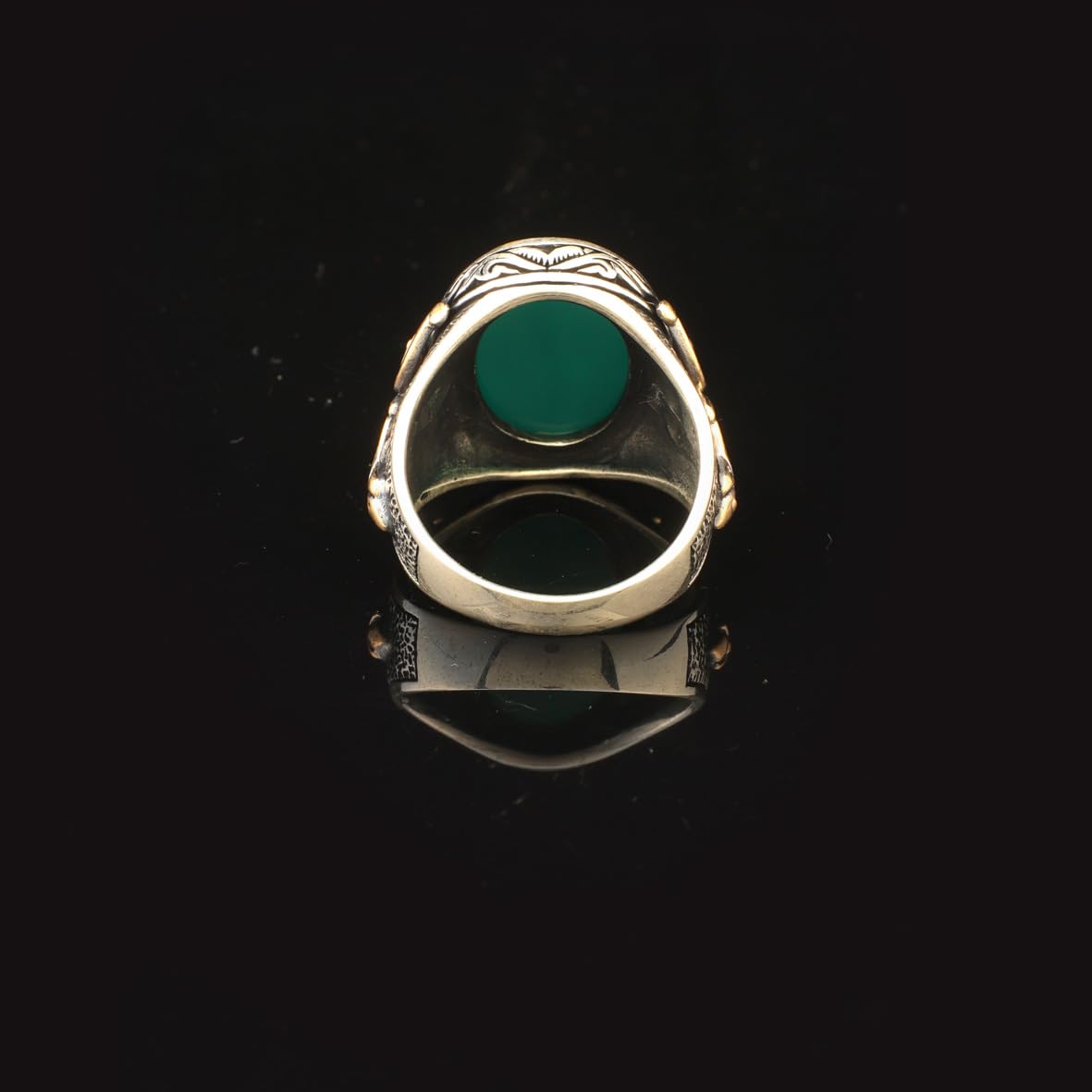 Jade Ring Gemstone Ring Ottoman Statement Ring Vintage Ring Sterling Silver Ring Pinky Ring Silver Signet Ring Gift for Him Handmade