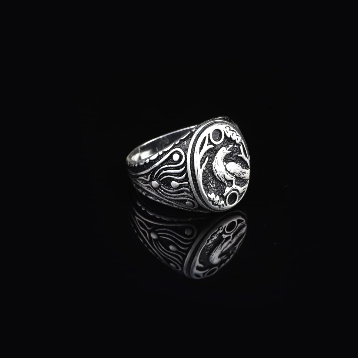 925K Sterling Silver Crow Ring
