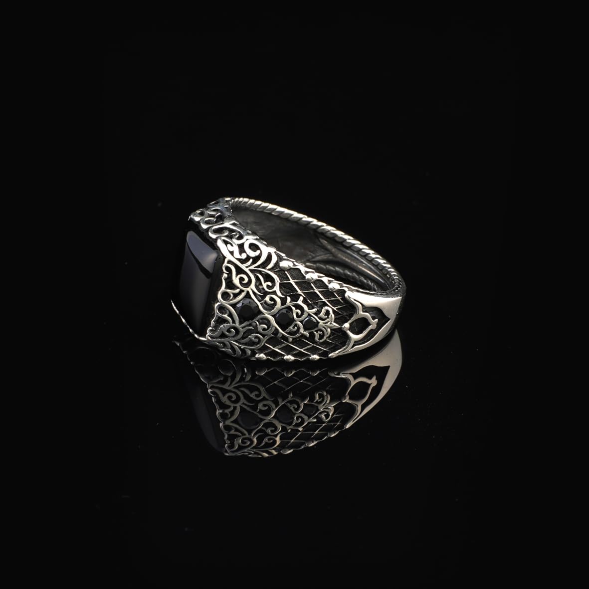 Men's Black Onyx Pinky Ring