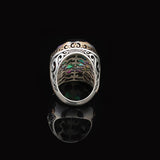 Mystical Topaz Oval Gemstone Ring - Large Handmade 925 Sterling Silver Ottoman Style Vintage Men's Ring with Silver Polishing Cloth Gift — image 6