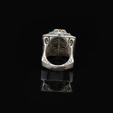 Malachite Ring - Oval Large Gemstone Ring Ottoman Men Vintage Handmade 925 Sterling Silver Rings for Men with Silver Polishing Cloth Gift — image 6