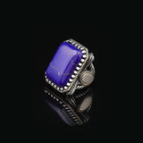 Lapis Lazuli Ring for Men - Handmade Ottoman Style Gemstone Ring with 925 Sterling Silver and Silver Polishing Cloth Gift — image 5