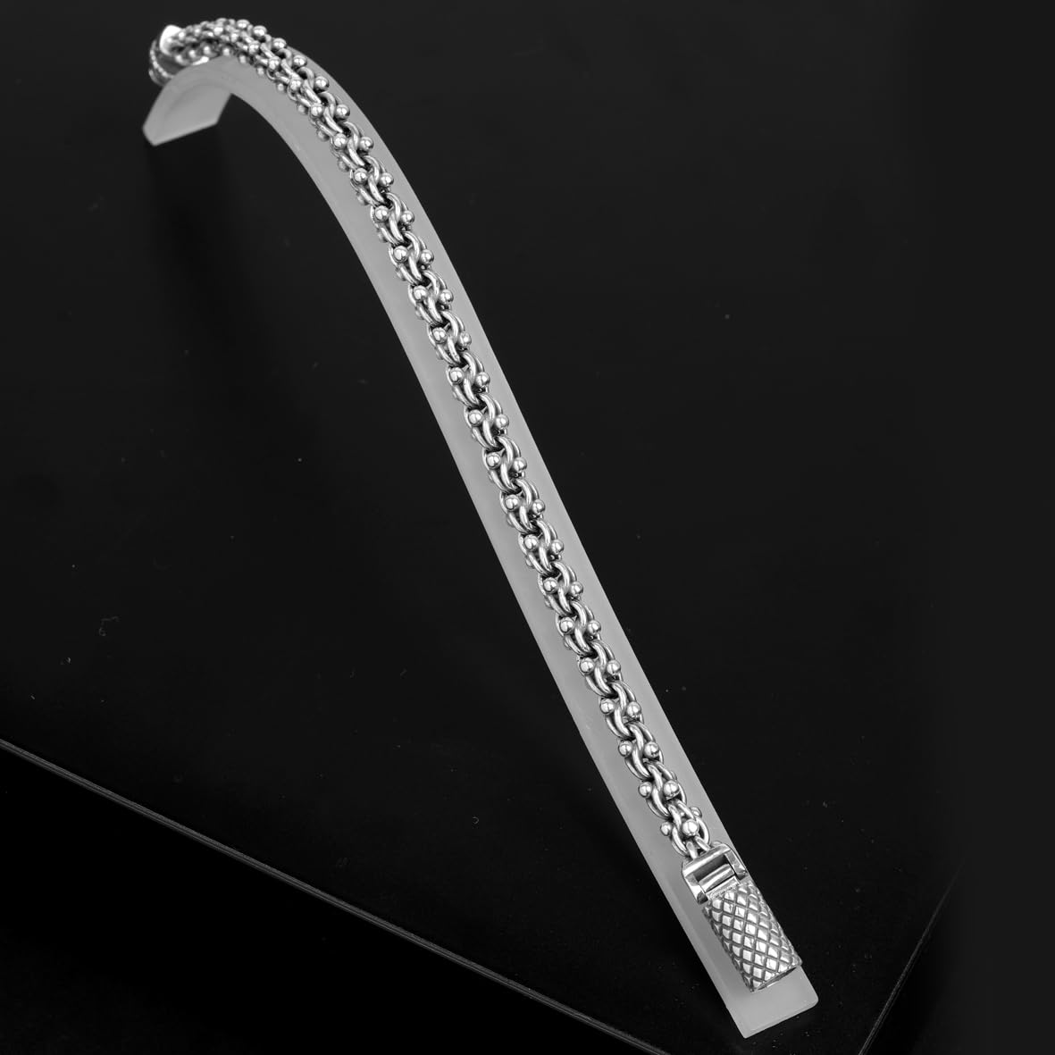 Men’s Gothic Bracelet – Handmade Vintage Chain Bracelet in Sterling Silver