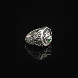 Handmade Vintage Lion Signet Pinky Ring - 925 Sterling Silver Men's Engagement Ring with Micro Jade Gemstone — image 4