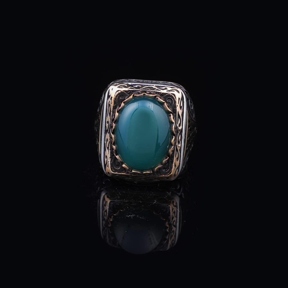 925K Sterling Silver Jade Ring