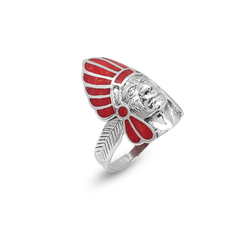 American Indian Chief Handmade Silver Men Ring