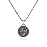 Sterling Silver Wolf Necklace - Gothic Biker Animal Pendant for Men with Silver Chain & Cleaning Cloth Gift - Men’s Wolf Pendant Necklace — image 1