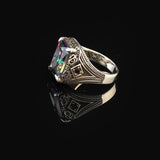Mystical Topaz Claw Ring for Men – Ottoman Style Vintage Gemstone Engagement Ring — image 5