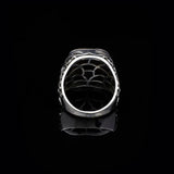 Genuine Turquoise Men's Ax Ring with Micro Emerald Stone - Vintage Handmade 925 Sterling Silver Ring for Men - Includes Silver Polishing Cloth Gift — image 5