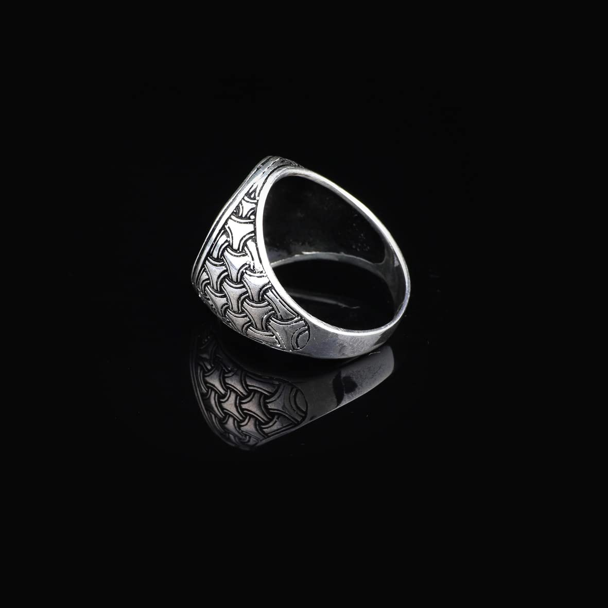 Pistol Handmade Sterling Silver Men Signet Ring