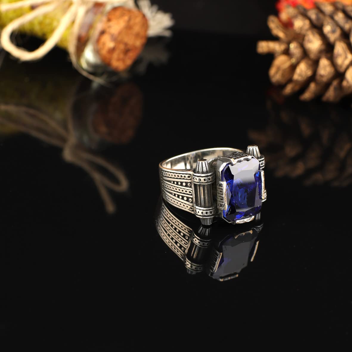 Men Blue Stone Ring