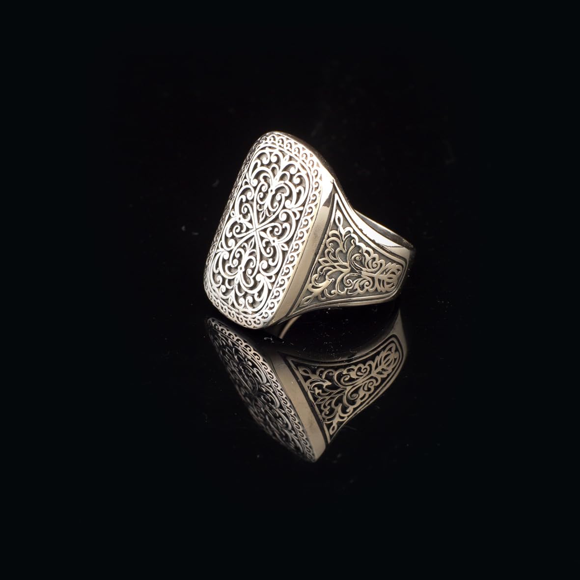 Ottoman Style Ring Statement Ring Vintage Ring Sterling Silver Ring Pinky Ring Silver Signet Ring Gift for Him Handmade