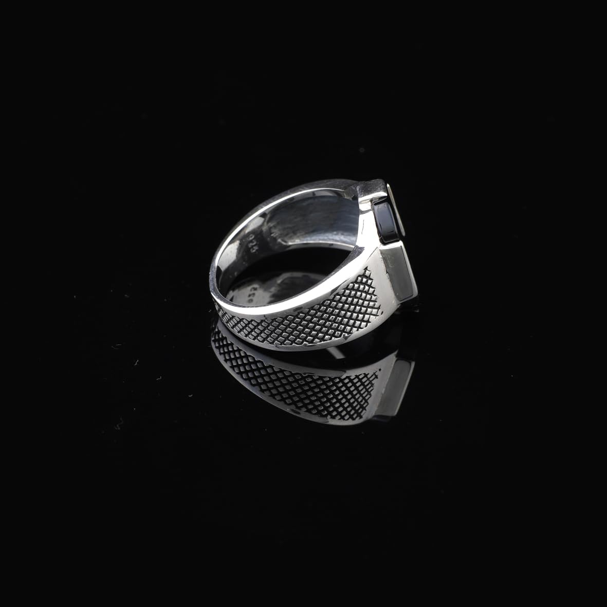 Handmade 925 Sterling Silver Black Onyx Pinky Ring - Men's Gemstone Jewelry with Silver Polishing Cloth Gift