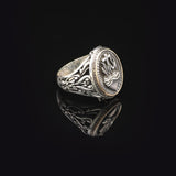 Men's 925 Sterling Silver Cross Signet Ring - Christian Vintage Statement Ring - Polished Handmade Engagement Ring with Custom Engraving - Silver Polishing Cloth Gift Included — image 4
