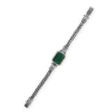 Handmade Emerald Bracelet for Men – Vintage Gothic Chain Bracelet in Sterling Silver — image 1