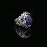 Handmade Blue Tiger Eye Men's Ring - 925 Sterling Silver Gemstone Jewelry with Silver Polishing Cloth Gift — image 4