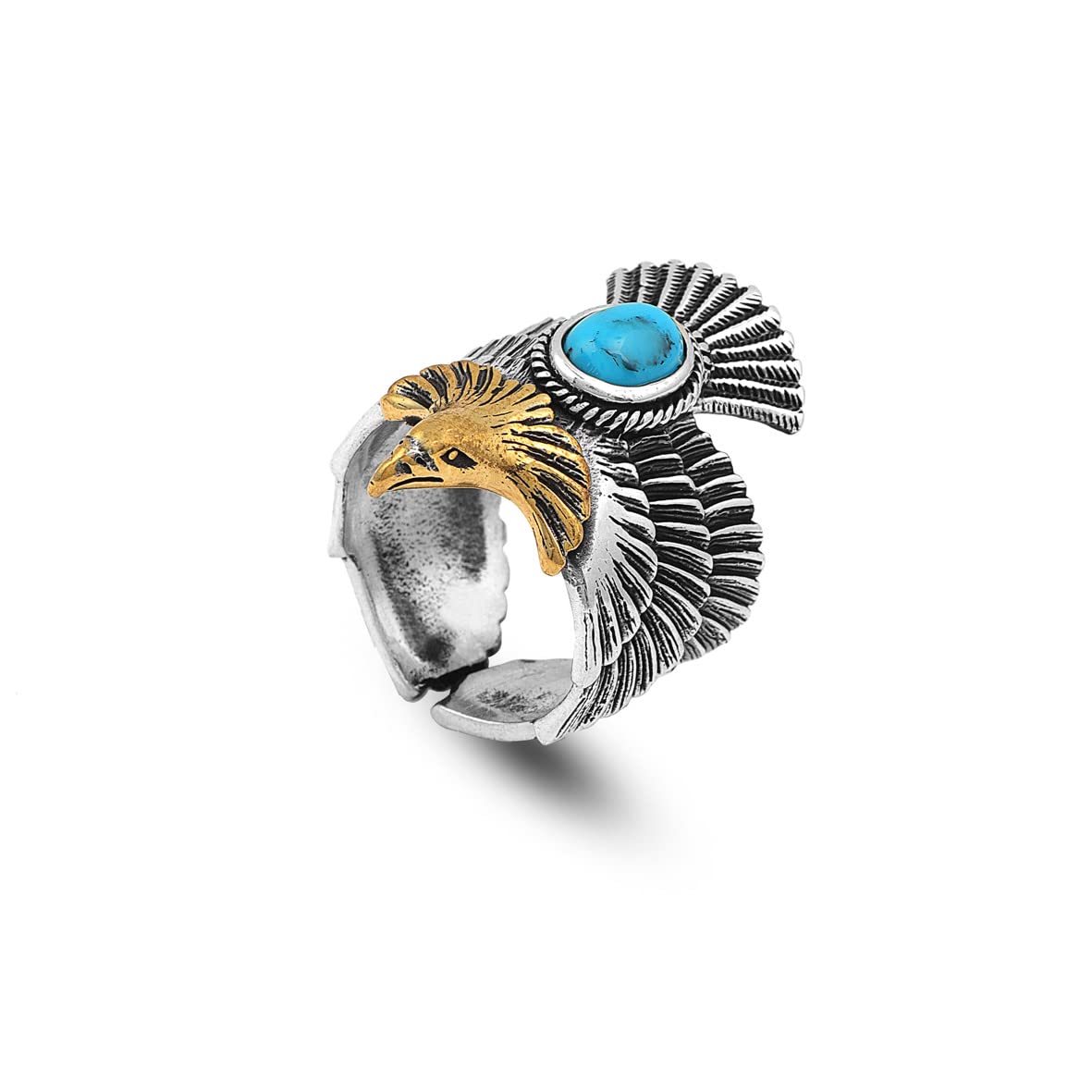 Men Silver Eagle Ring