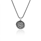 Sterling Silver Men's Mythology Necklace with Antique Caesar Coin Pendant and Silver Chain - Birthday Gifts — image 3