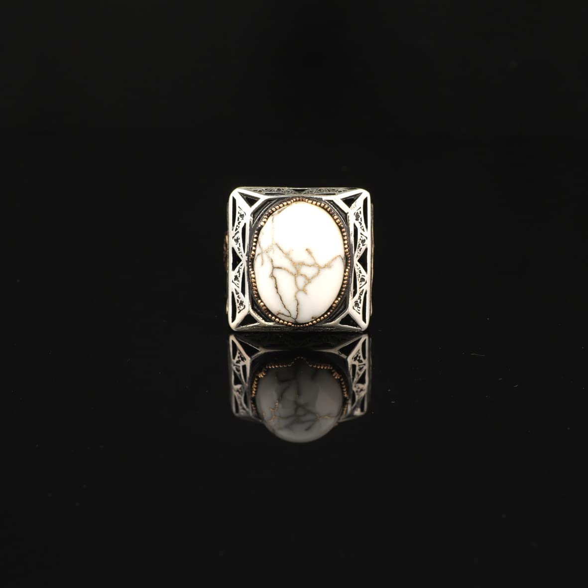 Turquoise Stone Men Silver Ring
