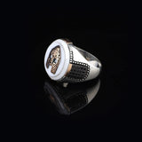 Mother of Pearl Gemstone Handmade Mens Ring — image 4