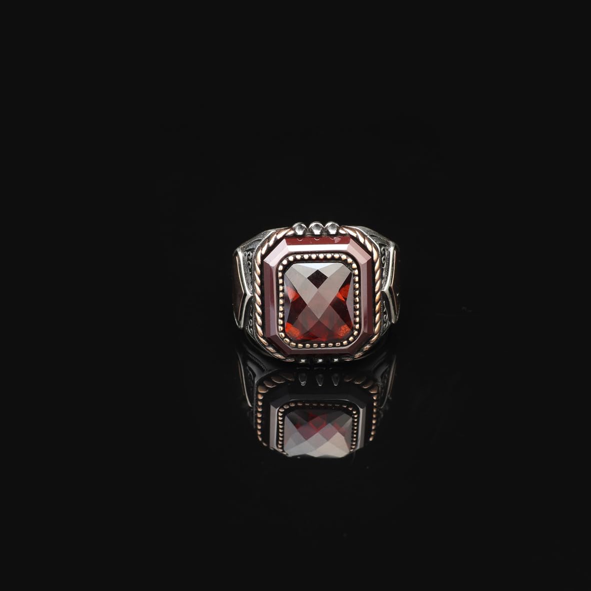 Handmade Garnet Claw Ring