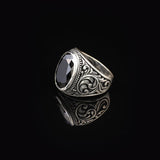Handmade Onyx Gemstone Oval Stone Engagement Ring for Men Vintage 925 Sterling Silver — image 5