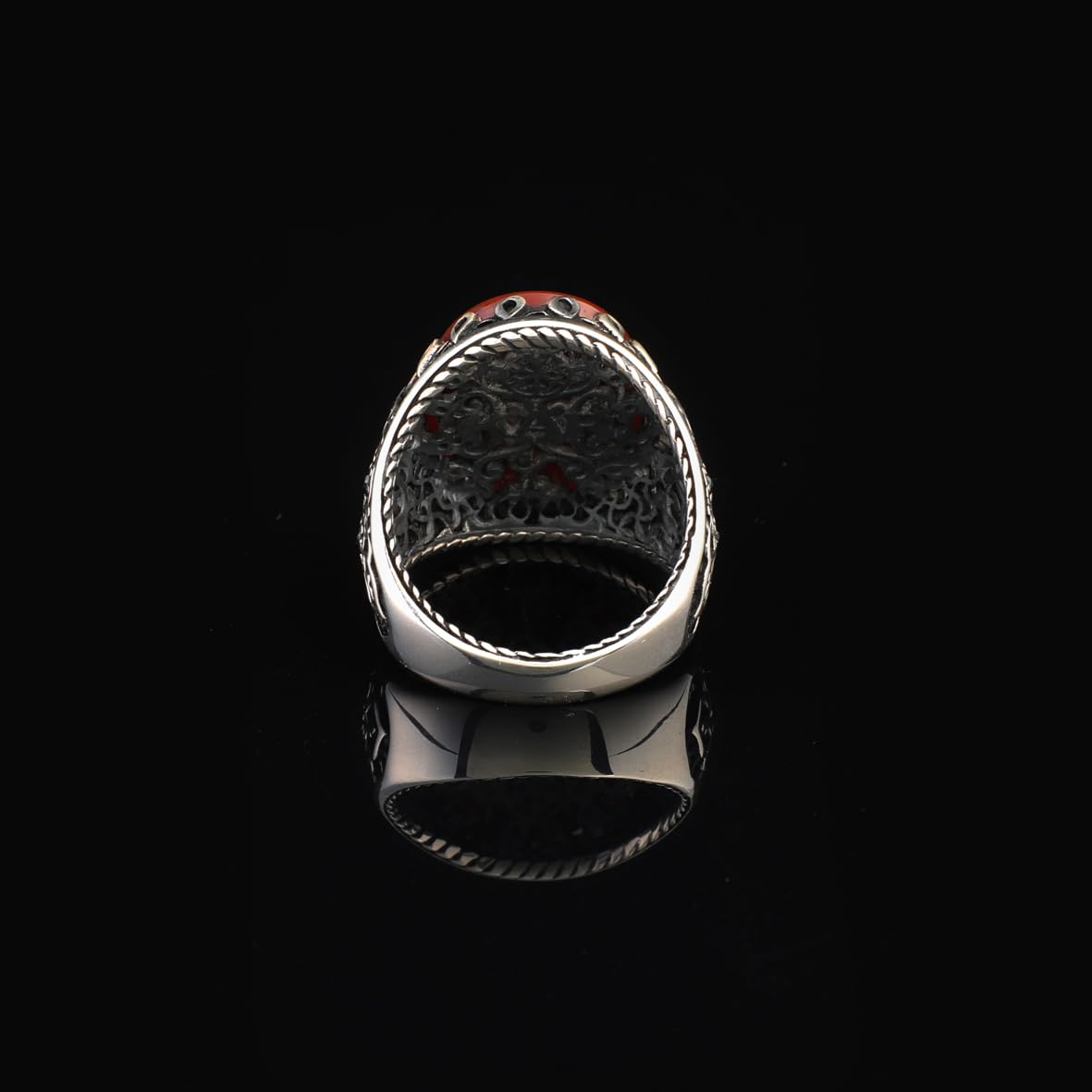 Handmade Carnelian Signet Ring for Men – Ottoman Style Sterling Silver Pinky Ring