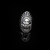 American Indian Chief Handmade Silver Men Ring — image 2