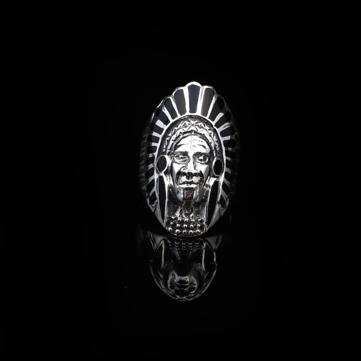 American Indian Chief Handmade Silver Men Ring