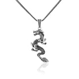 Dragon Necklace – Gothic Polished Sterling Silver Biker Pendant with Silver Chain & Cleaning Cloth Gift - Sterling Silver Dragon Necklace — image 1